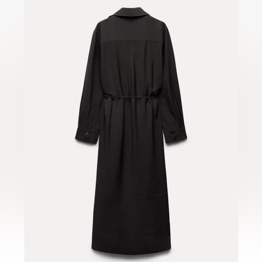 Zara NEW long sleeve Black Wrap Dress - Picture 3 of 5